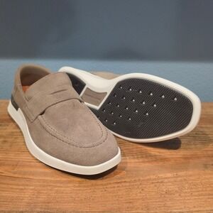 Wolf & Shepherd Mens Crossover Loafer Stone Grey Suede Hybrid Dress Sneaker 7.5